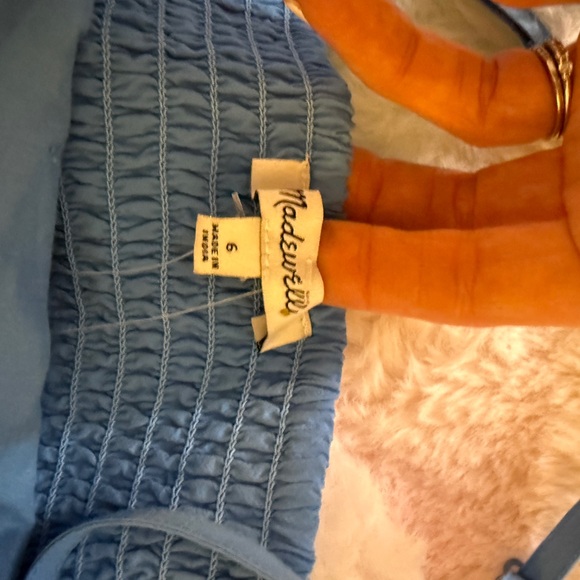 NWT Madewell Ruched Crop Tank Top | Capri Blue Azure - Picture 3 of 9